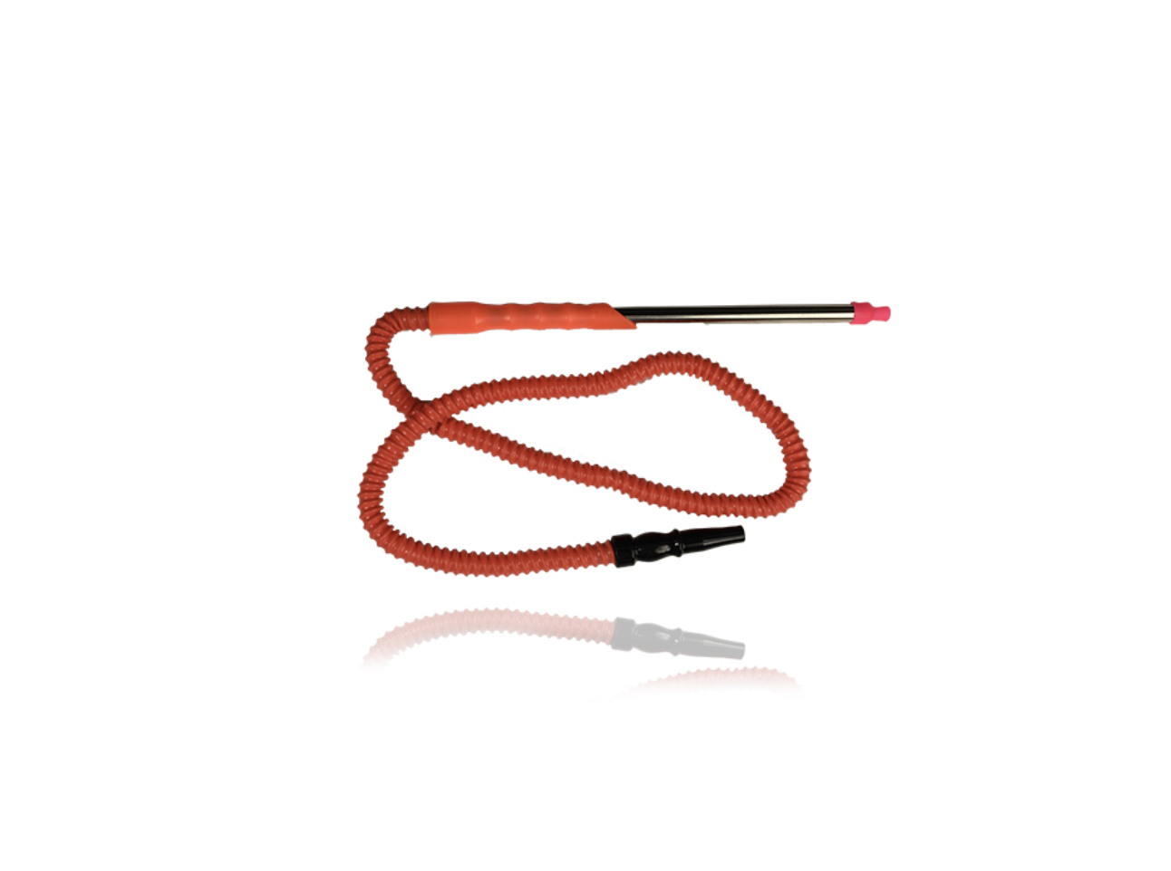 Chrome Hose with Colored Mouthpiece, Half Metal Stem, and Silicone Hose